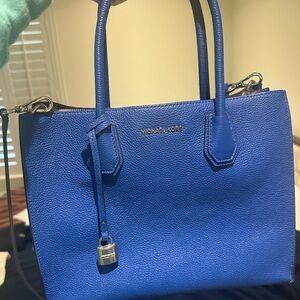 Michael Kors Blue Leather Tote Bag